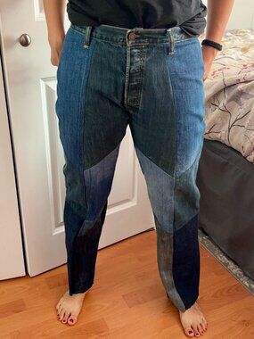 Levi's patchwork jeans